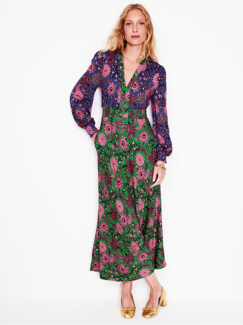 Boden Ivy Floral Smocked Midi Dress New With Tags - 6P - Picture 3 of 11